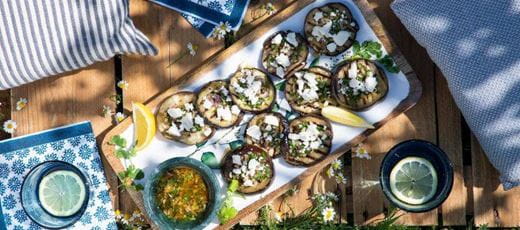 recipe image Gegrillte Auberginen