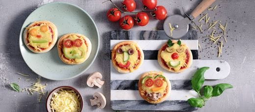 recipe image Lustige Mini-Pizza-Gesichter
