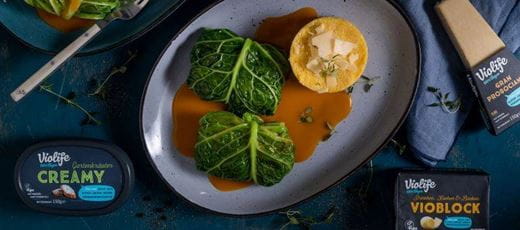 recipe image Vegane Kohlroulade mit Polenta