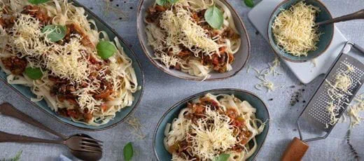 recipe image Vegane Pilz-Oliven-Bolognese
