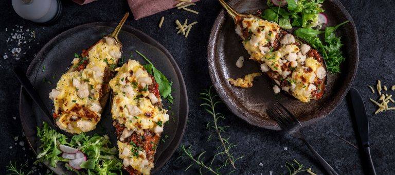 recipe image ΠΑΠΟΥΤΣΑΚΙΑ ΜΕ ΚΙΜΑ ΜΑΝΙΤΑΡΙΩΝ