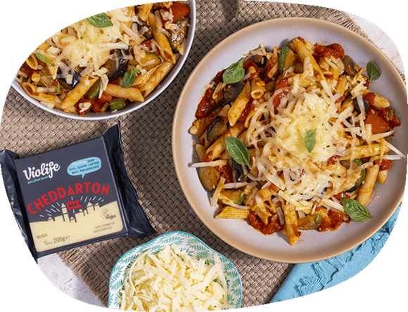 Violife Cheddarton pasta