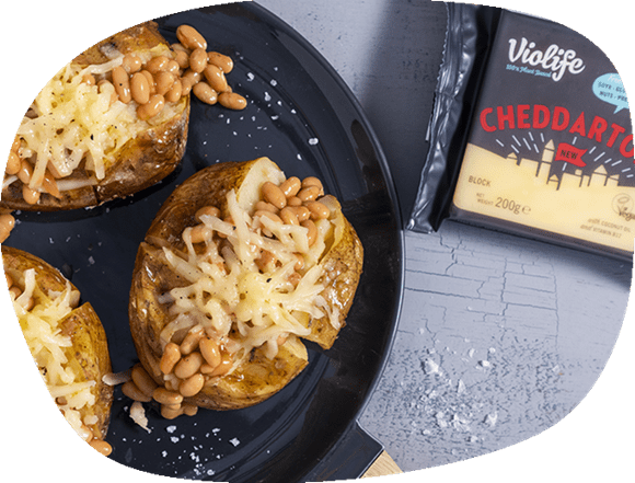 Violife cheezy potatoes with Cheddarton