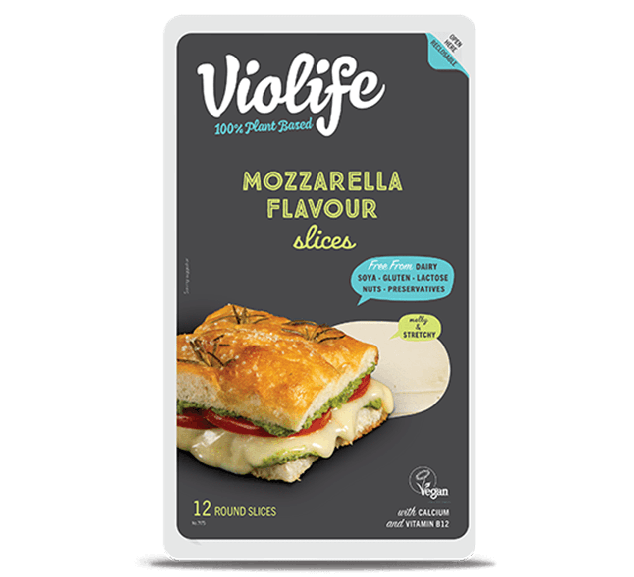Violife Mozzarella flavour slices round