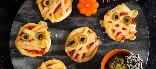 recipe image Mini Spooky Pizzas