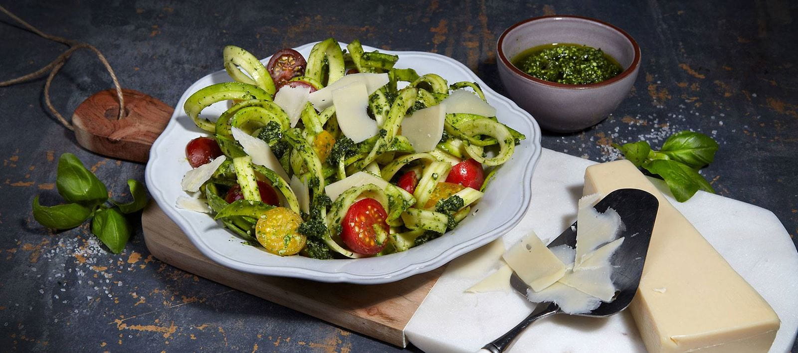 recipe image Pesto Zucchini Noodle Salad