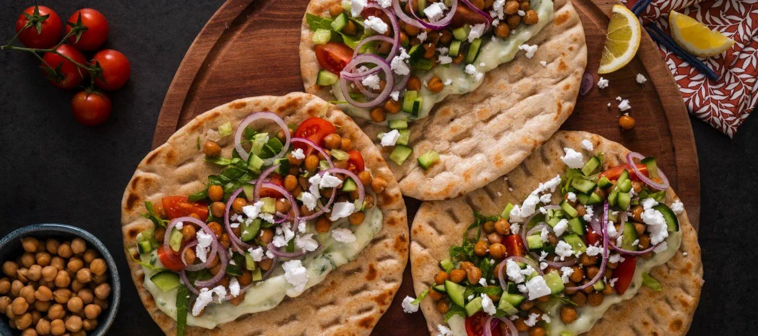 recipe image Chickpea Wrap with Vegan Tzatziki