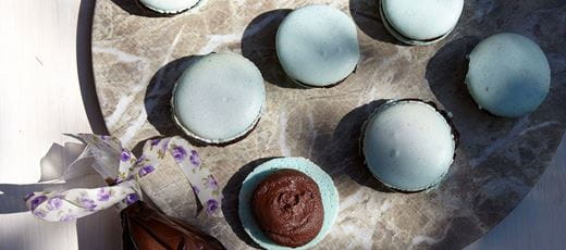 recipe image Choco Blue Macarons