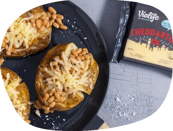 Violife cheezy potatoes with Cheddarton