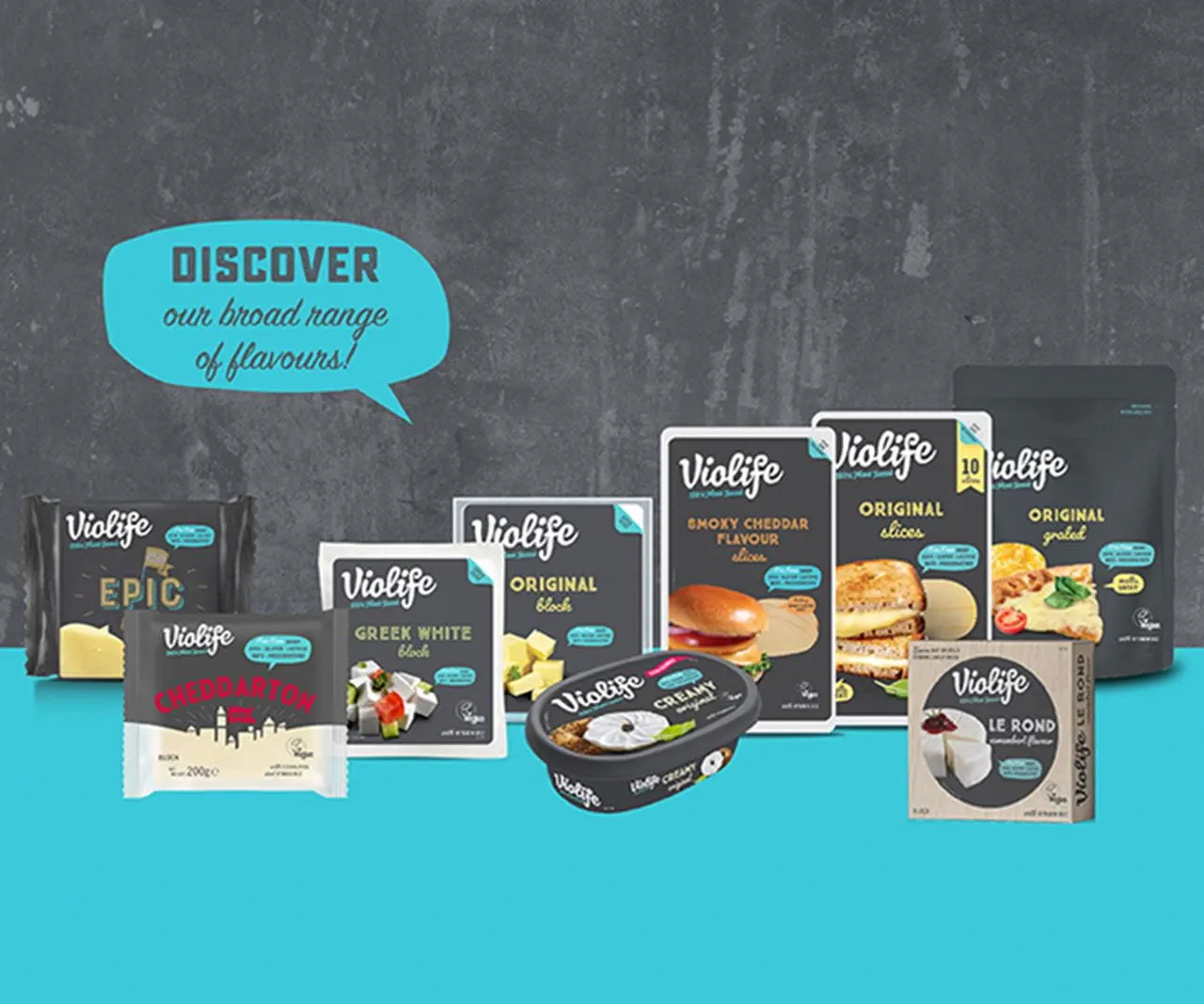Violife product range - 100% plant based