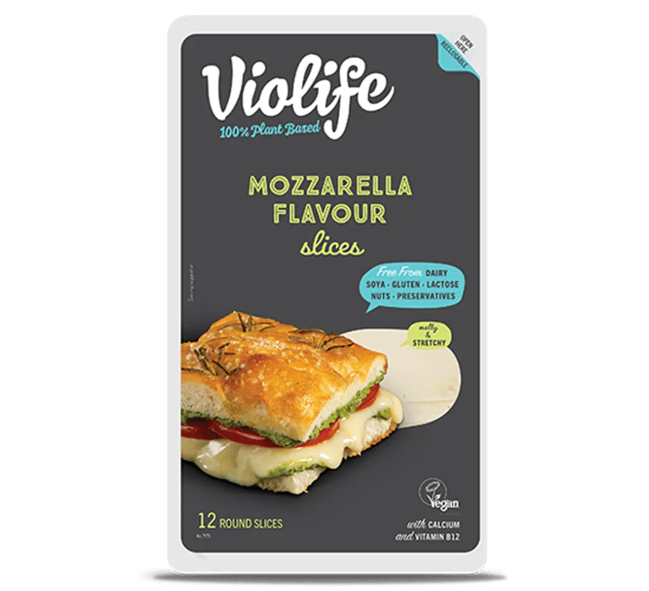 Violife Mozzarella flavour slices round