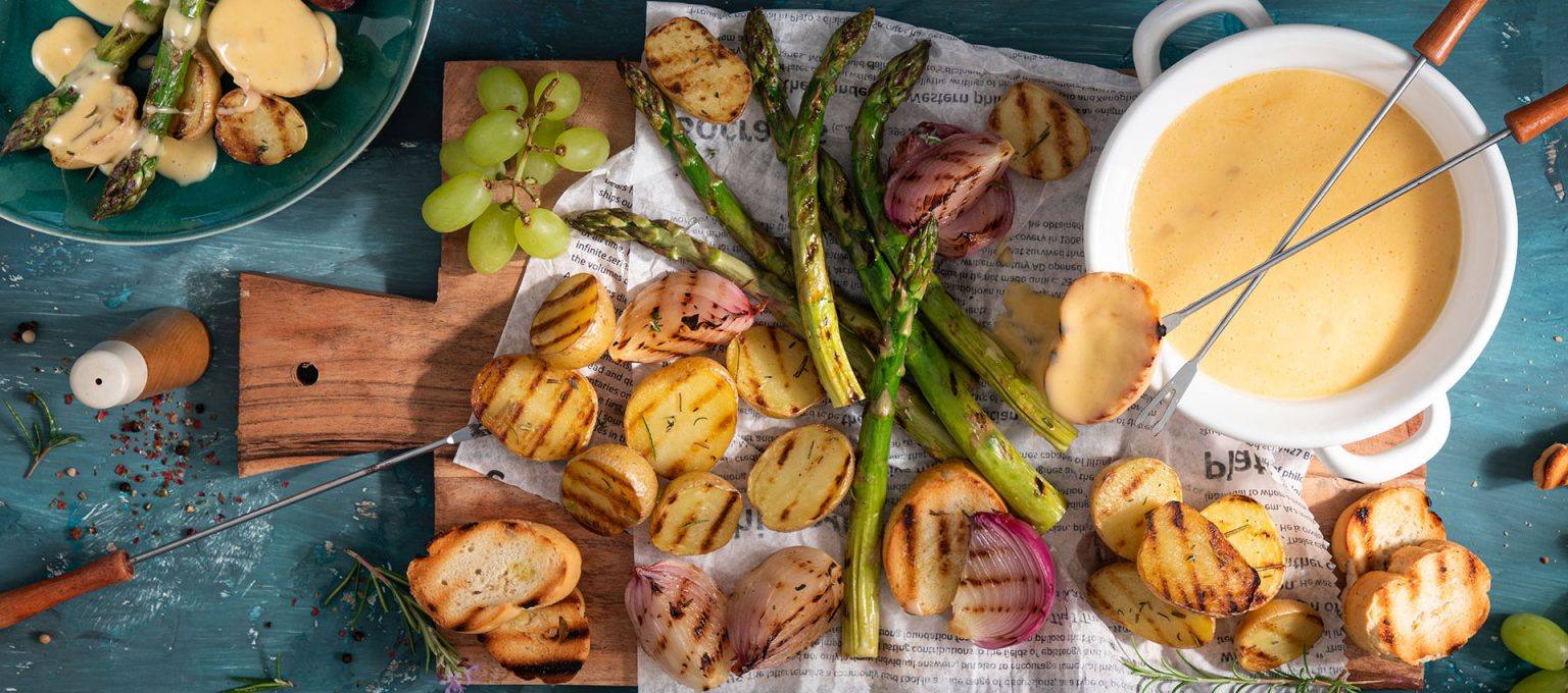 Fondue with Grilled Vegetables Violife