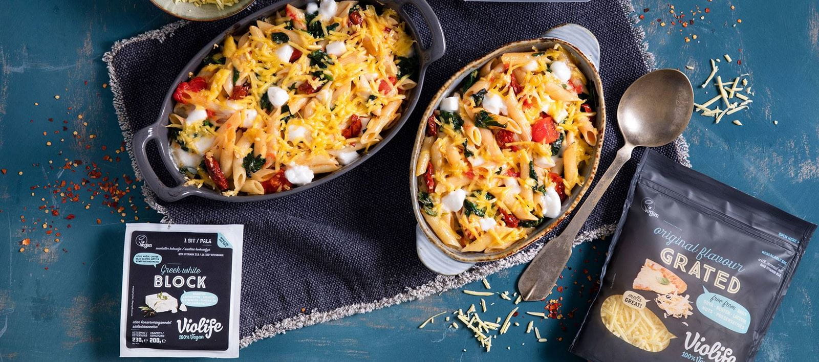 recipe image Pasta Gratin With Spinach & Sundried Tomatoes