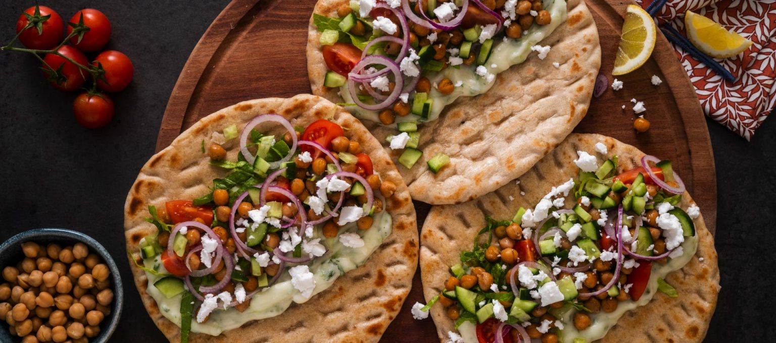 recipe image Chickpea Wrap with Vegan Tzatziki