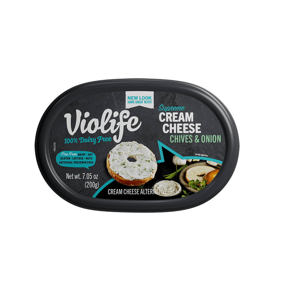 pack of Violife Supreme Cream Cheese Chives Onion