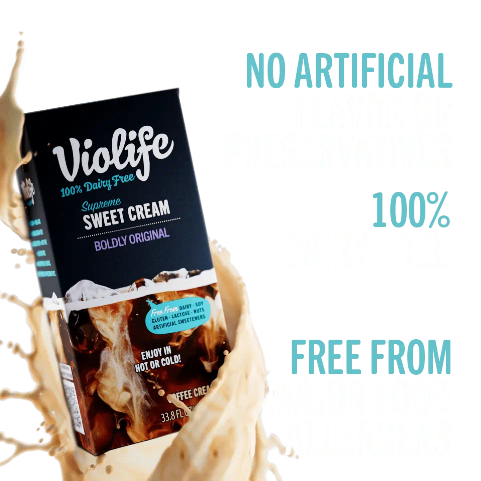 Violife Supreme Sweet Cream Boldly Original, no artificial flavor or preservatives, 100% dairy free, free from major food allergens.