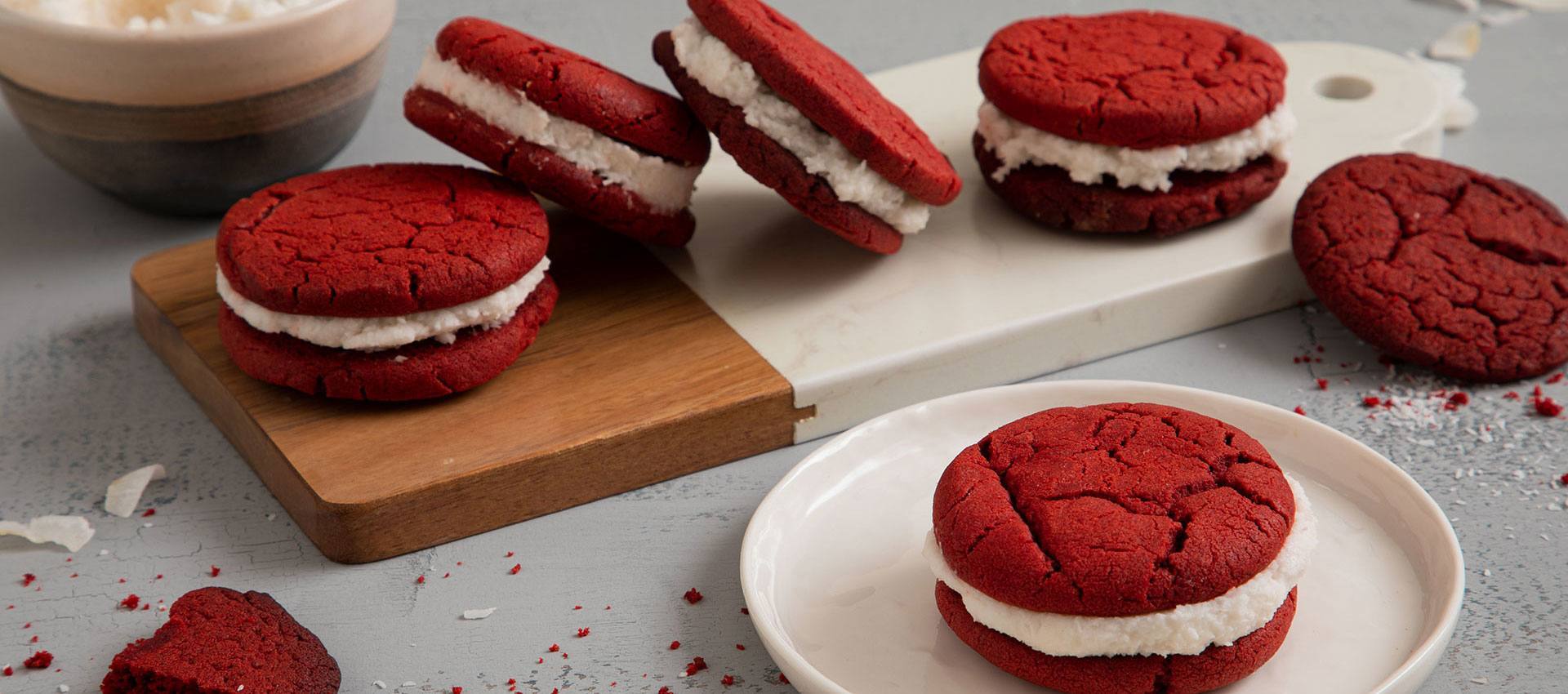 recipe image Red Velvet Sandwich Cookies