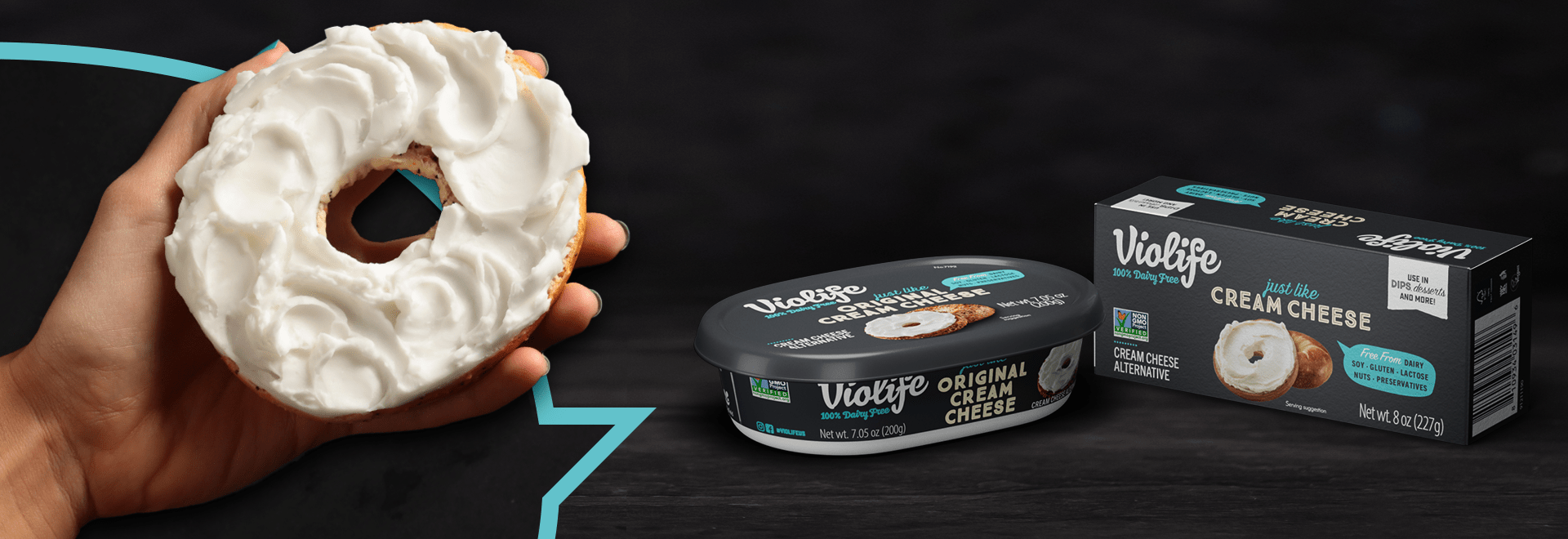 Violife Cream Cheese bagel