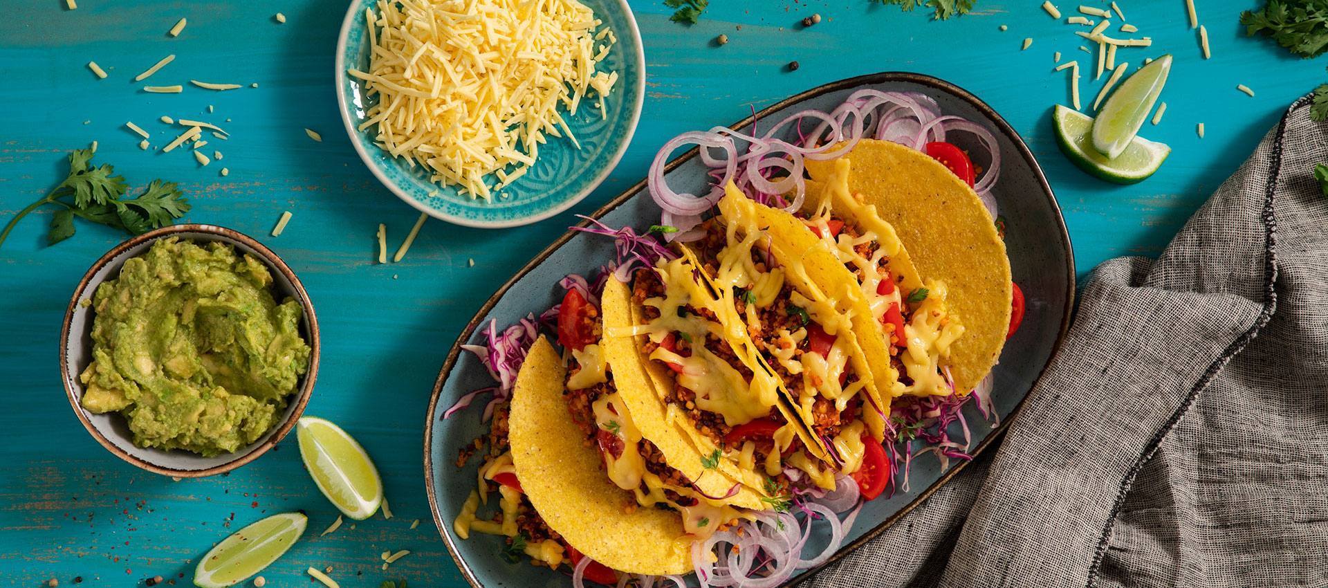 recipe image Tacos coloridos de quinua y vegetales