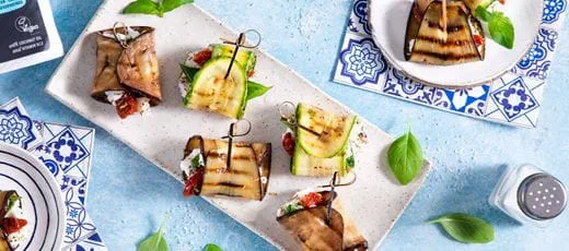 recipe image Rollitos Veganos de Berenjena y Calabacín