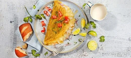 recipe image Omelette au fromage et aux pois chiches