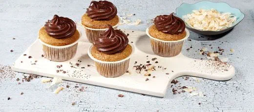 recipe image Veganistische Cupcakes met Chocoladeglazuur